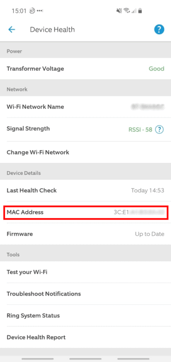 How to secure ring mac address from apple